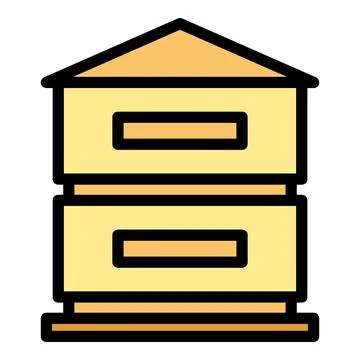 Beekeeping house icon vector flat 스톡 일러스트