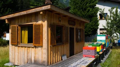 Beekeeping hut Stock Photos