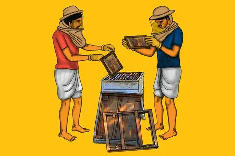 Beekeeping Illustrazione stock