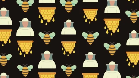 Beekeeping Industry and Honeycomb Pattern Stock Footage 333327657