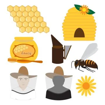 Beekeeping set Stock Illustration