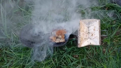 Beekeeping tool scares away bees with smoke 스톡 동영상 154903356