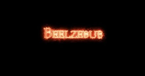 Beelzebub written with fire. Loop Stock Footage 129176356