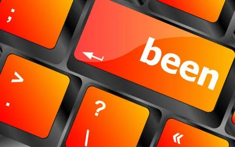Been word on keyboard key, notebook computer button Illustrazione stock