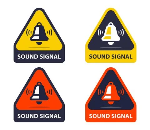 Beep sign. bell is ringing on a yellow background. Stock Illustration