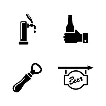 Beer ale. Simple Related Vector Icons Stock Illustration