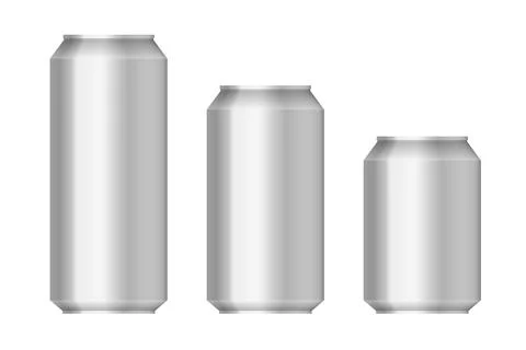 Beer aluminium can set vector illustration isolated on white Stock Illustration