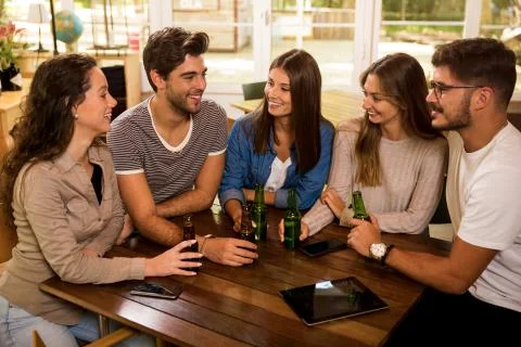 A beer is always a good idea Stock Photos