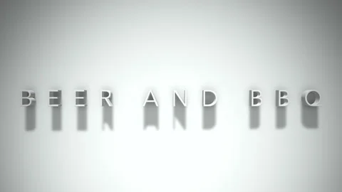 Beer and bbq 3D title animation white text on a white background Stock Footage 299425036
