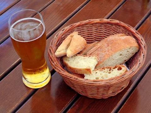 Beer and bread Stock Photos
