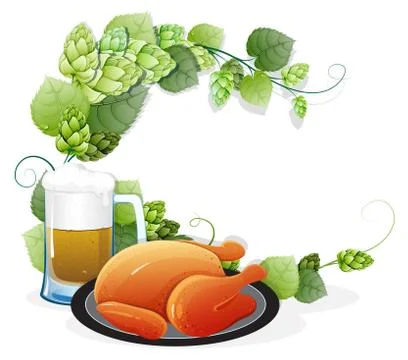 Beer and chicken Stock Illustration