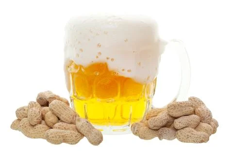 Beer and peanuts Stock Photos