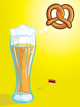 Beer and Pretzel 스톡 일러스트