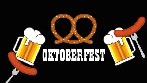 Beer and sausages on a fork for oktoberfest Video stock 156820853