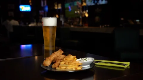 Beer and shrimp Stock Footage 128441760