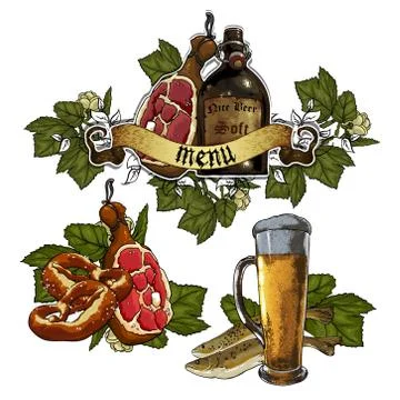 Beer and snacks Stock Illustration