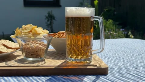 Beer and Snacks Outdoors 스톡 동영상 313364344