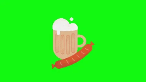 Beer animation on green acreen Vídeo Stock 328898346