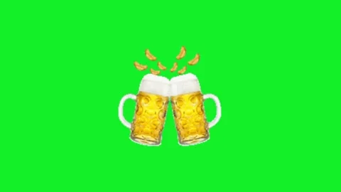 Beer animation on green acreen 動画素材 329140123