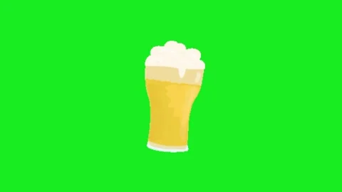 Beer animation on green acreen 库存影片 332992694
