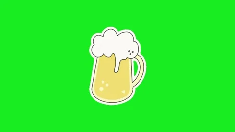 Beer animation on green acreen Vidéo 332992704