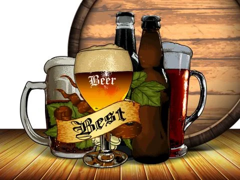 Beer background Stock Illustration