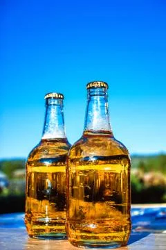 Beer on the background of the sky Stockfoto's