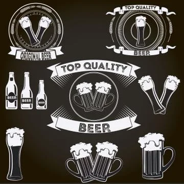 Beer badges, pub, bar Stock Illustration