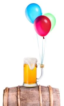 Beer with balloons Stock Photos