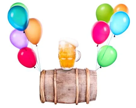 Beer with balloons Stock Photos