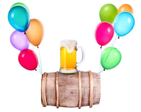 Beer with balloons Stock Photos