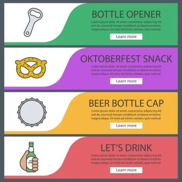 Beer banner templates set Illustrazione stock