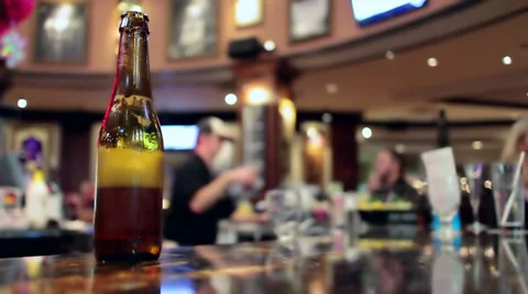 Beer On Bar Stock Footage 34854095