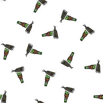 Beer barley ear vector seamless pattern Stockillustratie