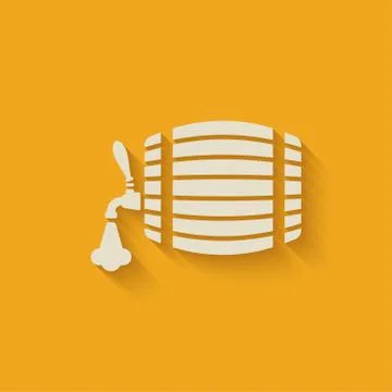 Beer barrel background Stock Illustration