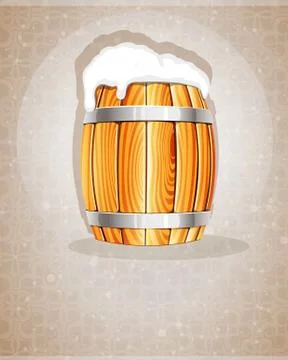 Beer barrel with foam Stock Illustration