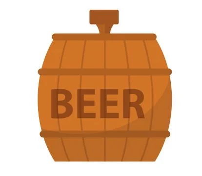 Beer Barrel, icon flat style. Isolated on white background. Vector illustra.. Stock Illustration