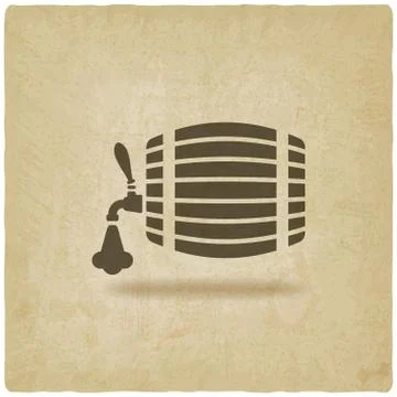 Beer barrel old background Stock Illustration