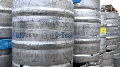 BEER BARREL UNLOADED Stock Footage 93602988