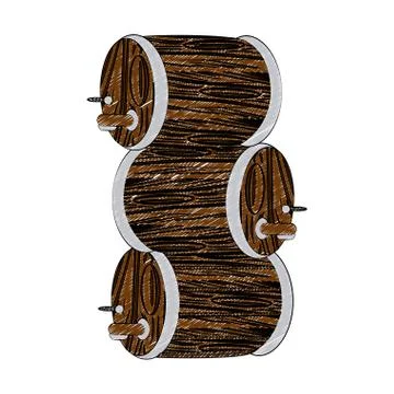 Beer barrels stacked scribble イラスト素材