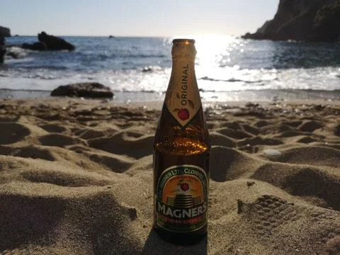 Beer at a beach day Stock Photos