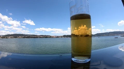 BEER IN THE BEACH Stock Footage 92640899