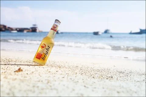 Beer at the beach Stock Photos