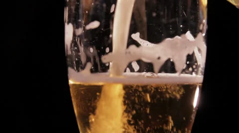 Beer Being Poured with Bubbles Video stock 34205493
