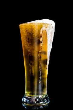Beer on black background Stock Photos