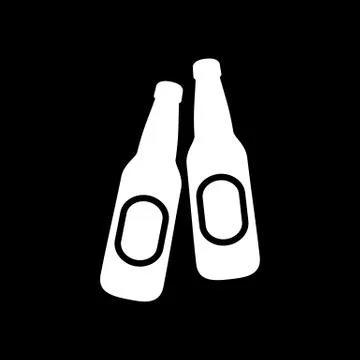 Beer bootles icon simple flat style vector illustration Stock Illustration