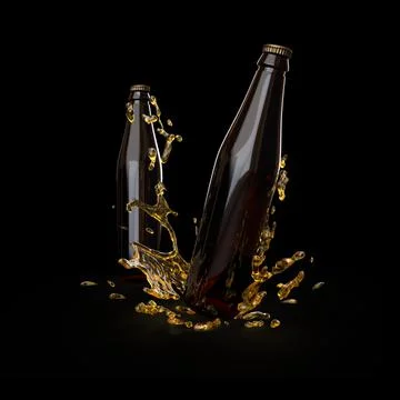 Beer bottle 3D render Stock Illustration