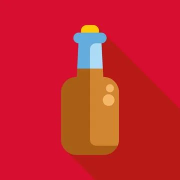 Beer bottle beverage concept flat design illustration Stock Illustration