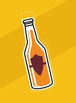 Beer bottle beverage Stock Illustration
