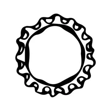 Beer bottle Cap. Doodle Style Sketch. Vector Stock Illustration